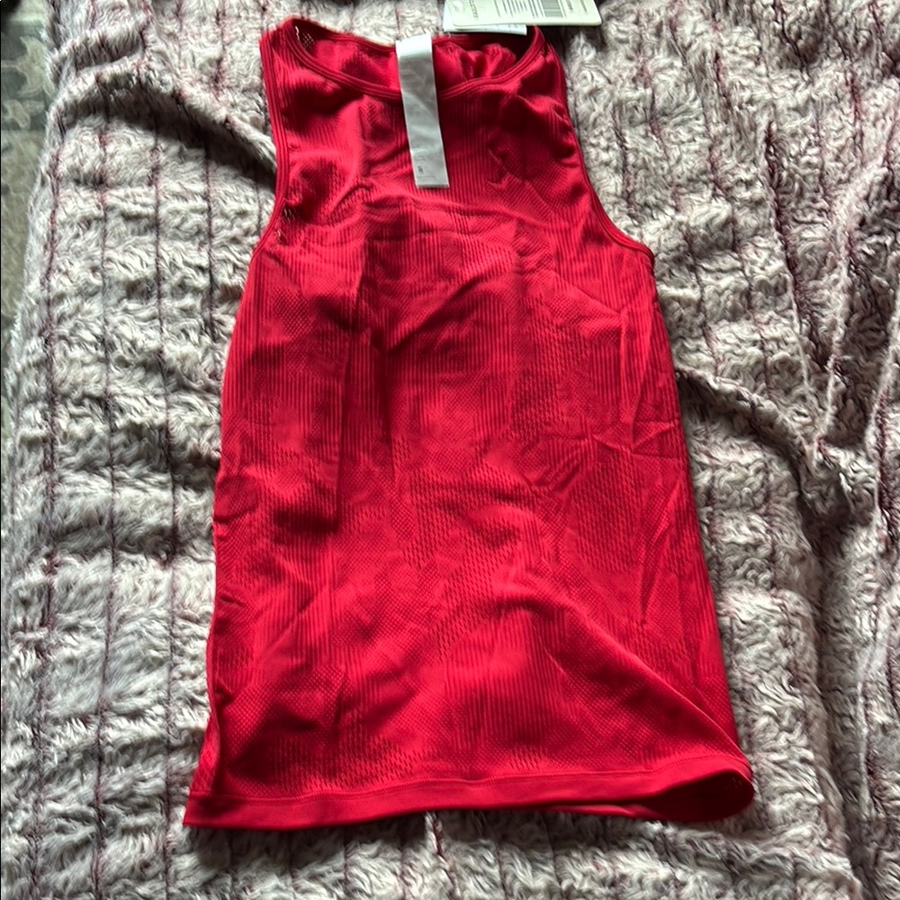 Fabletics Red Fitted Tank Top